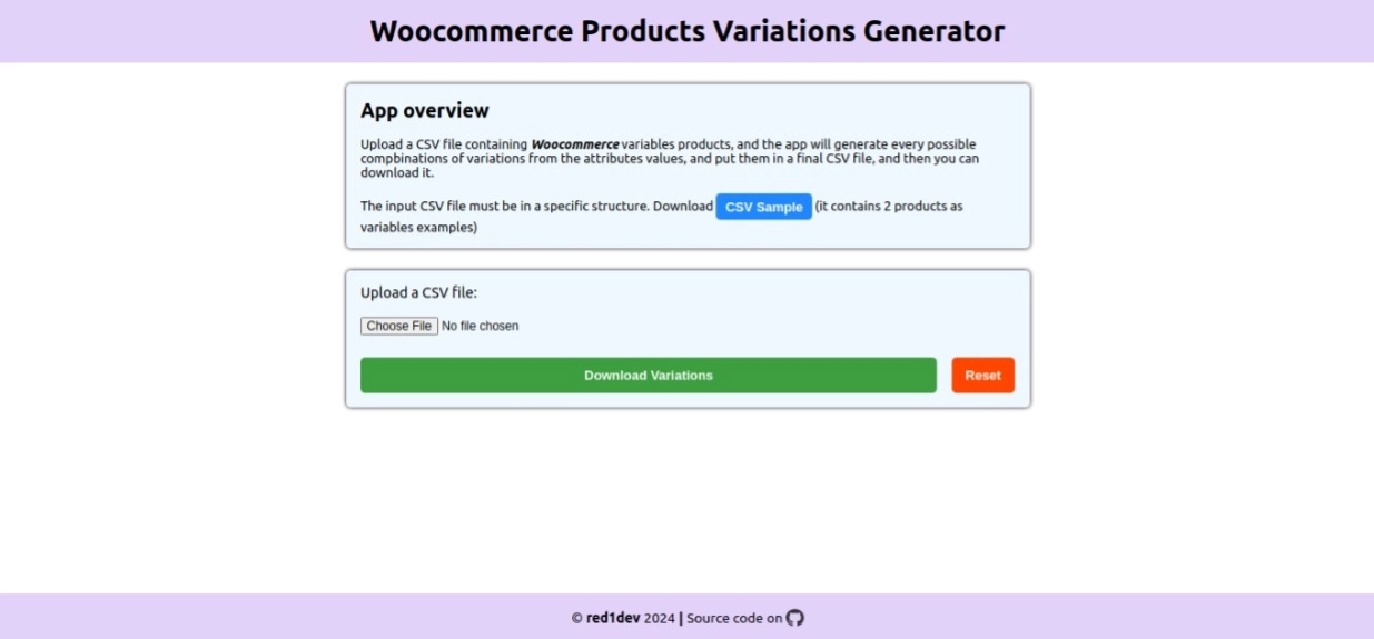 Woocommerce Product Variations Generator